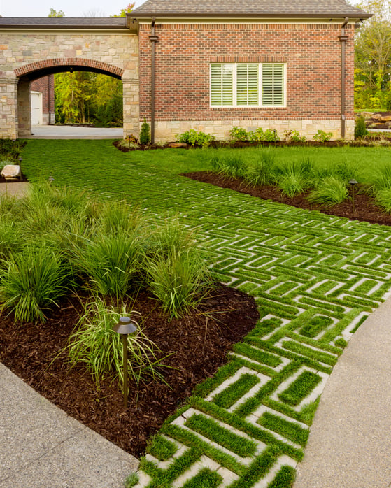 Backyard patio design with permeable pavers