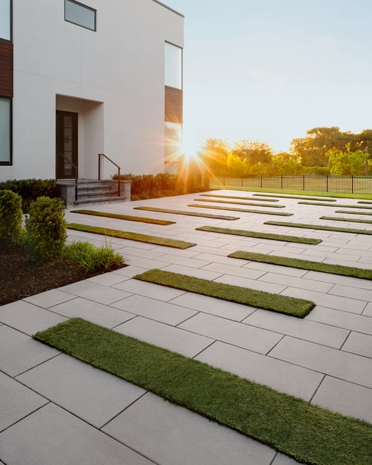 Driveway design featuring Techo-Bloc's Linea pavers
