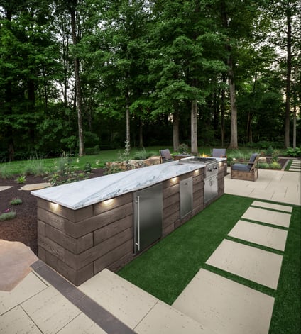 Rustic Outdoor Kitchen by Techo-Bloc