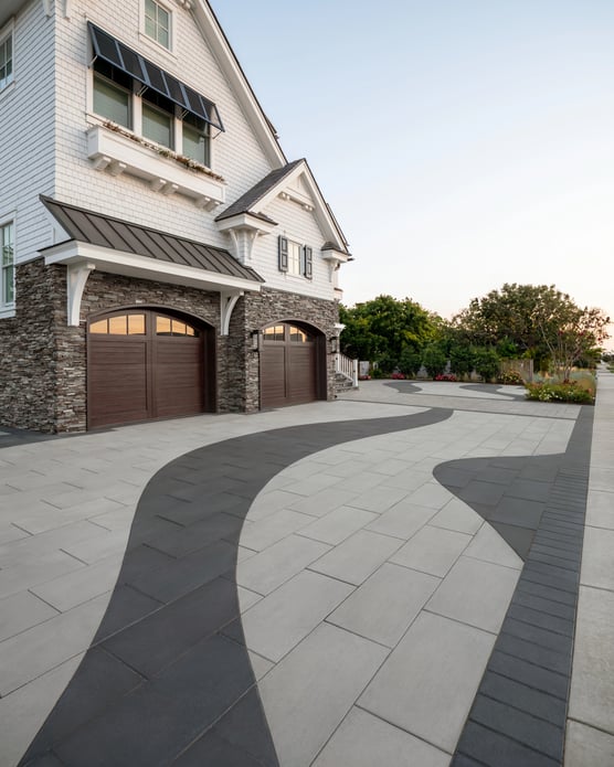 Driveway paver design featuring Techo-Bloc's Sleek pavers