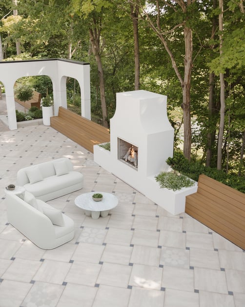 Modern backyard patio slab