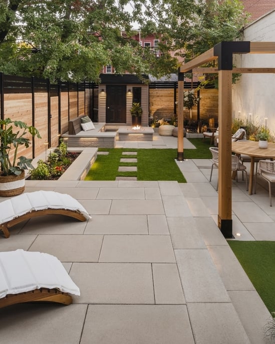 Backyard design for narrow backyard