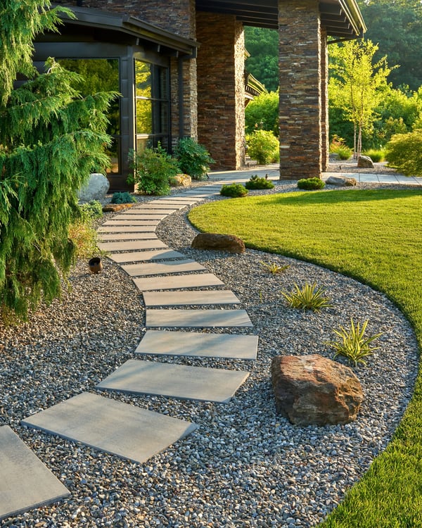 Stepping stones using Techo-Bloc's Blu Grande Smooth