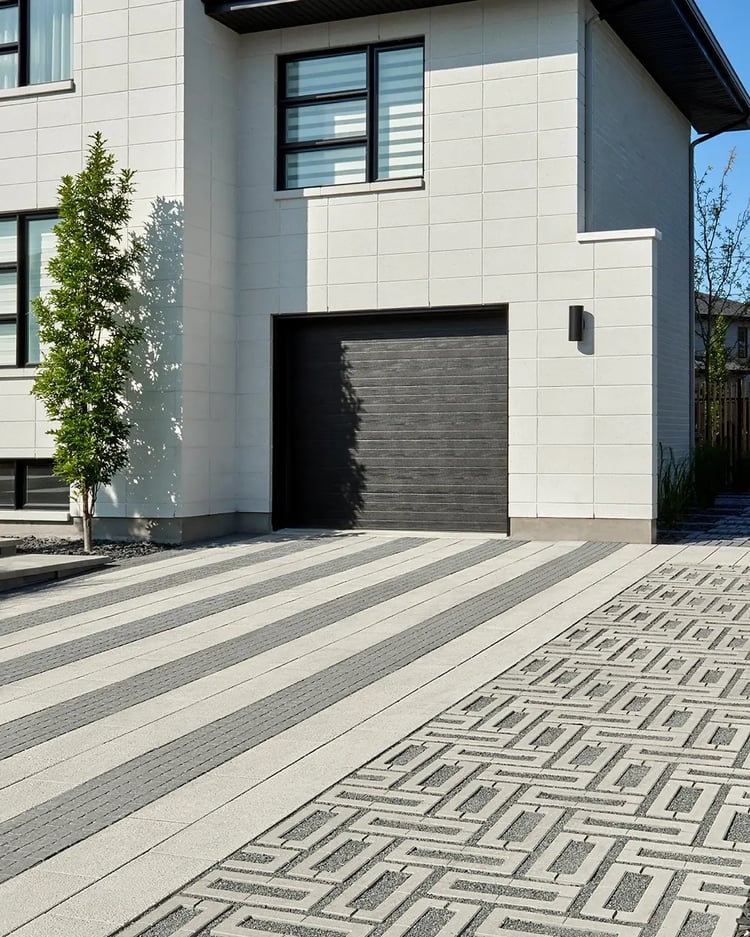 Our permeable paver Aquastorm in a driveway design