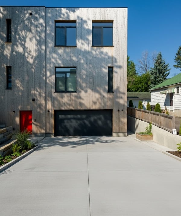Driveway made out of concrete
