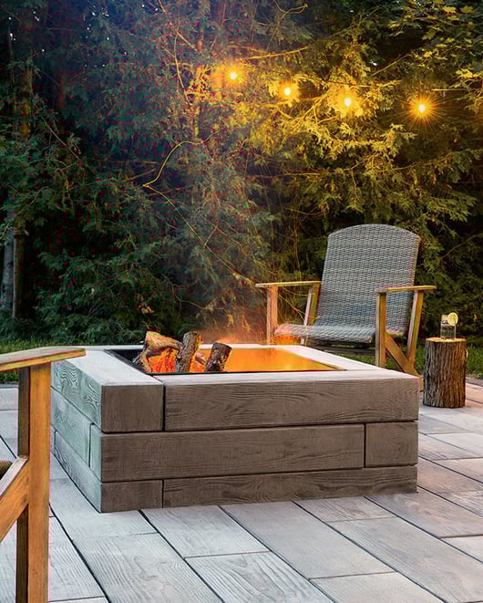 Borealis rustic backyard fire pit from Techo-Bloc