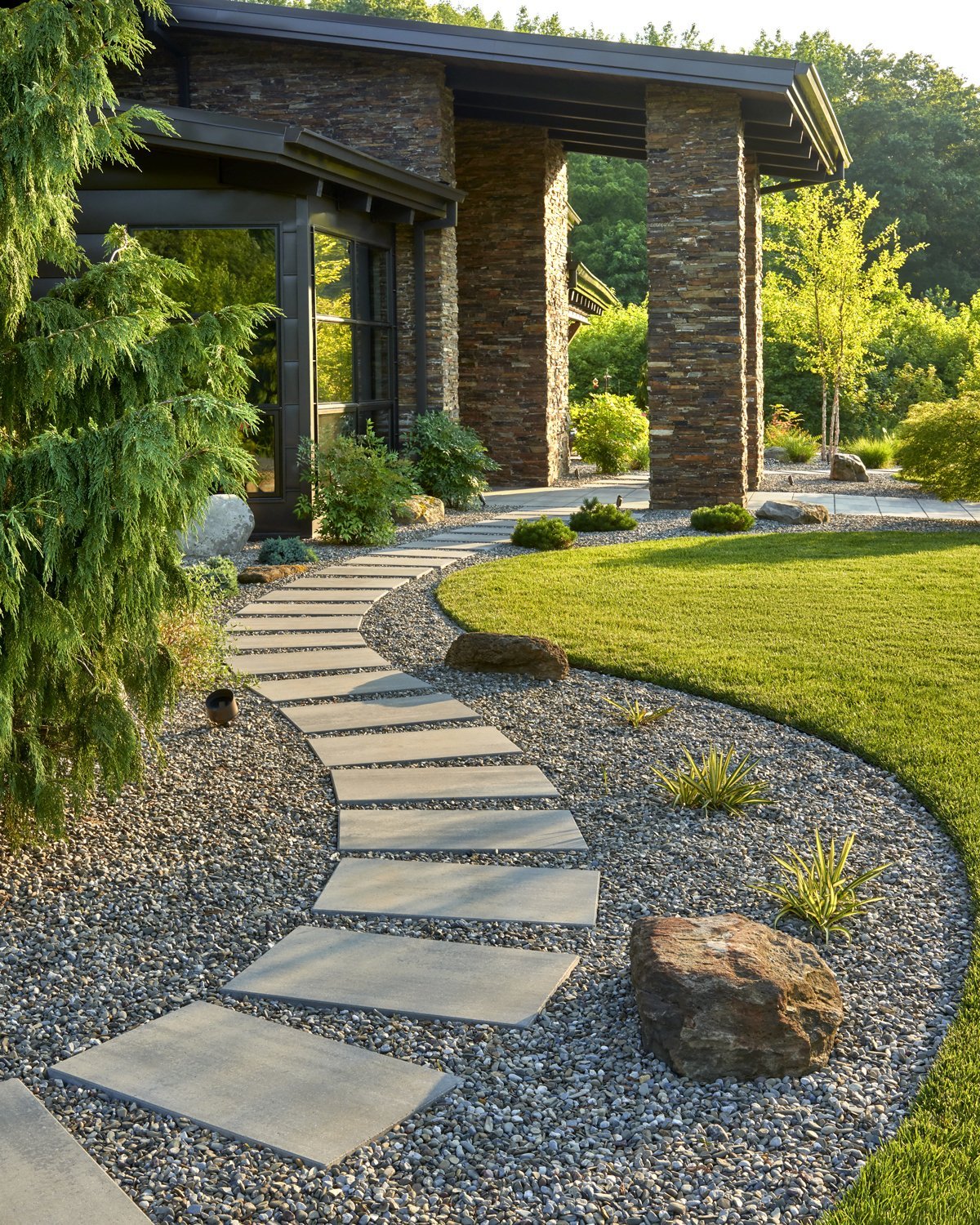 Paver walkway and landscaping