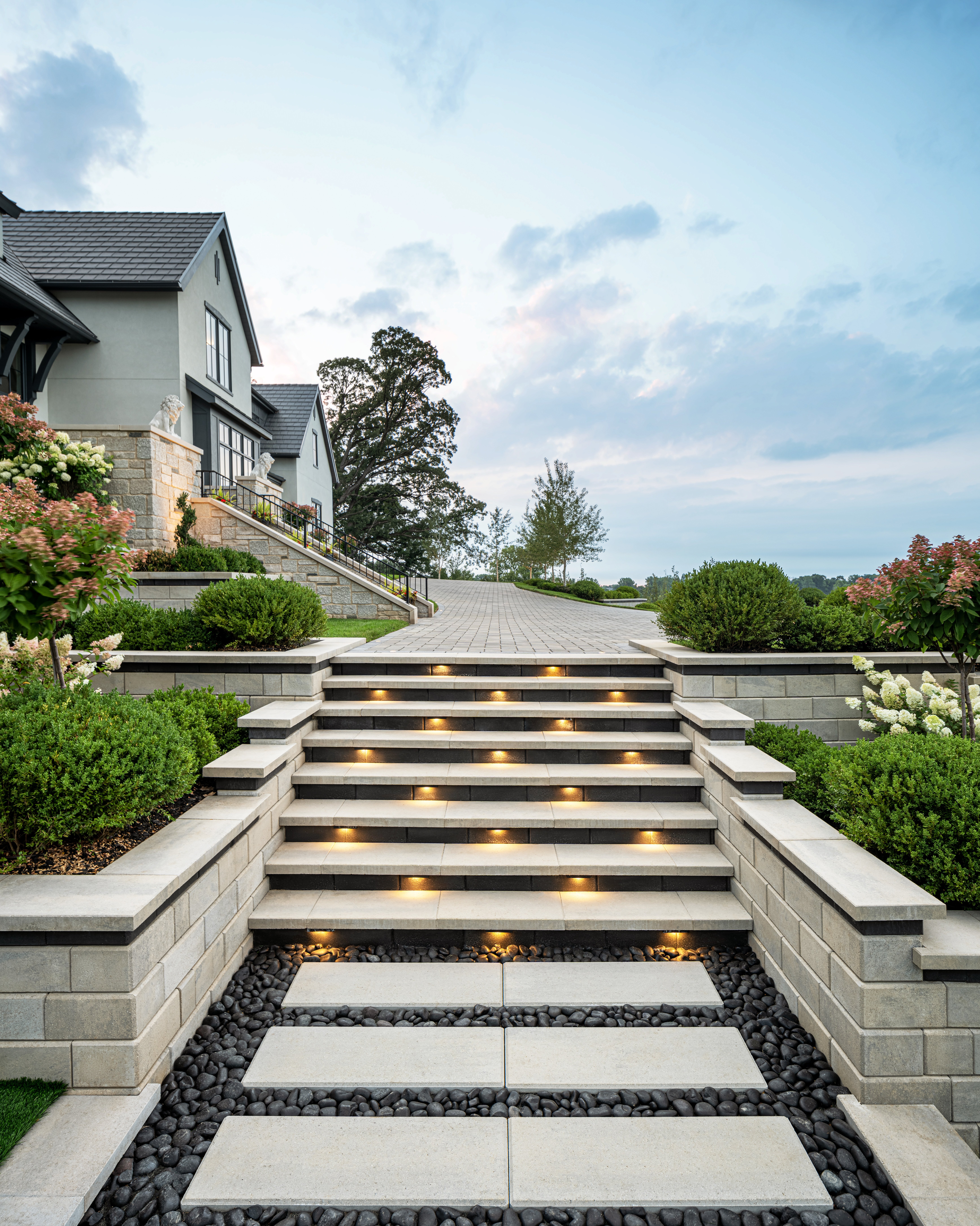 Walkway to a house featuring Diamond Pavers by Techo-Bloc