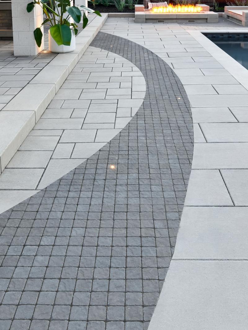 Blu Grande Smooth slab in Greyed Nickel with Squadra accents