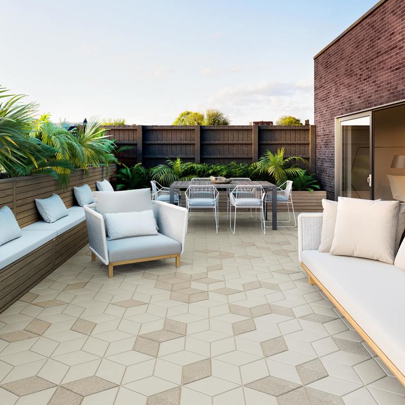 Diamond paver in Beige Cream — Smooth and Granitex mix